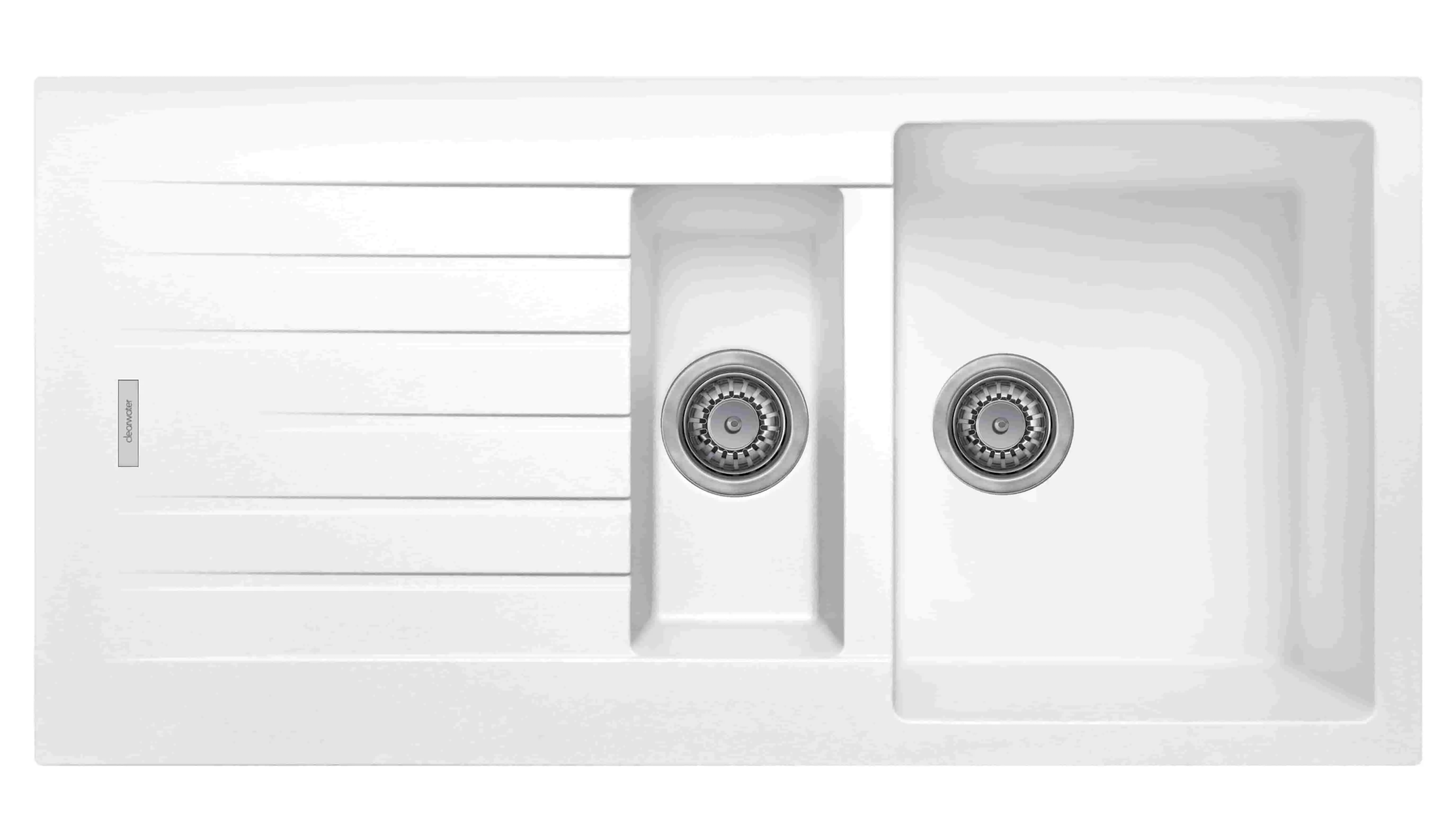 white composite 1.5 bowl sink